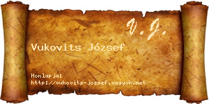Vukovits József névjegykártya